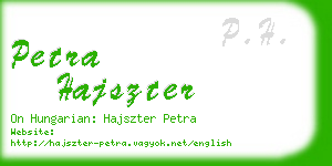 petra hajszter business card